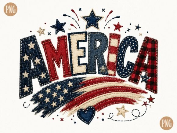 America Retro Flag Patchwork Patriotic P Design Guide