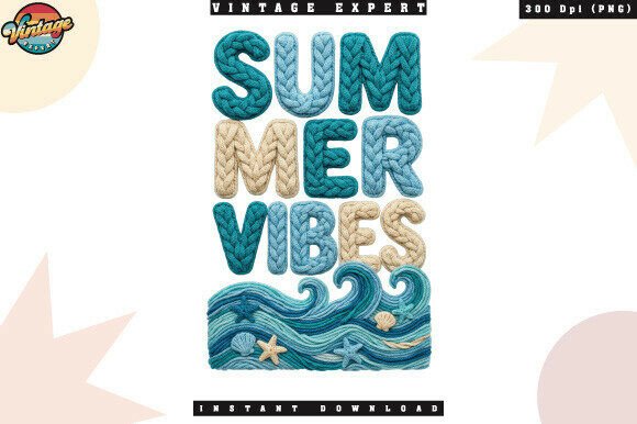 Beach Starfish Summer Crochet Yarn PNG for Coastal Design Projects