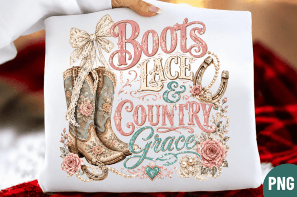 Boots Lace and Country Grace Faux Yarn Design