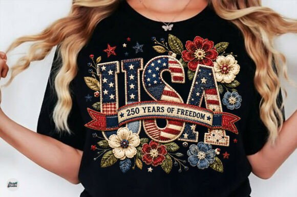 Designing with Patchwork USA 250 Years Floral PNG for the Semiquincentennial Celebration