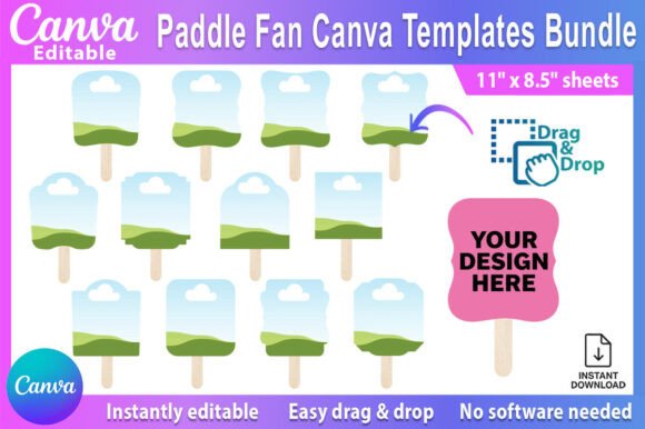 Editable Paddle Fan Canva Templates for Any Event