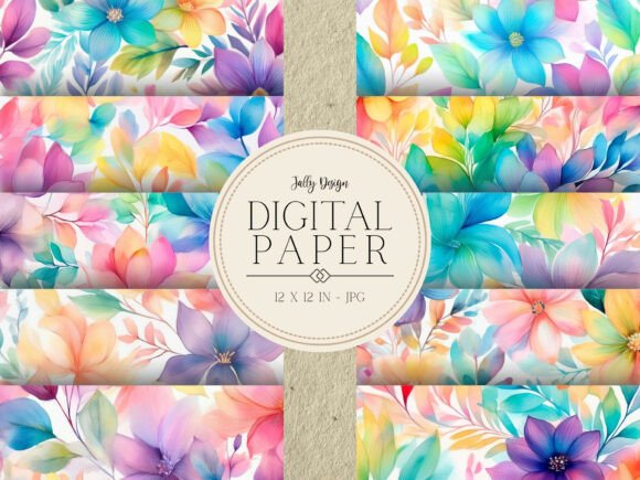 Evaluating Rainbow Watercolor Floral Digital Paper for Professional and Creative Projects