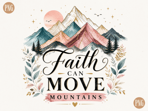 Faith Can Move Mountains PNG Christian Design Guide