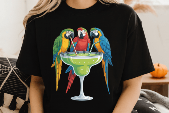 Funny Parrot Cocktail Summer PNG for Tropical Designs