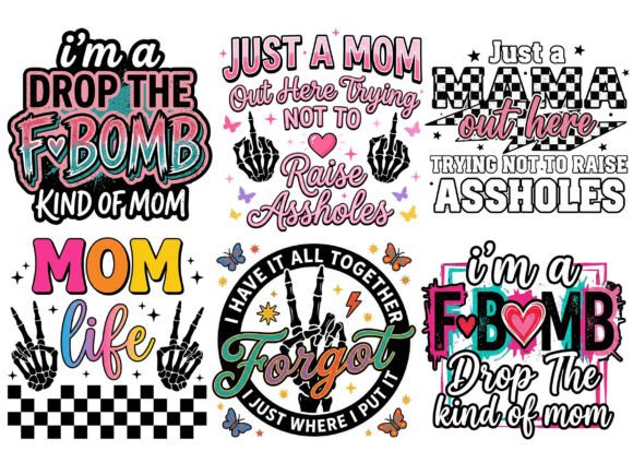 Funny Sarcastic Mom Life Mama Tshirt PNG Bundle