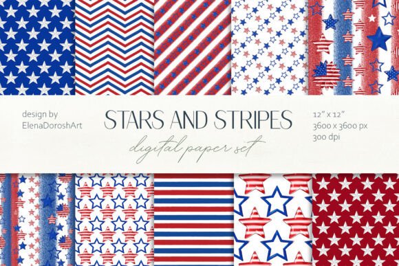 Stars and Stripes Seamless Pattern Set: A Timeless Resource for Patriotic Design