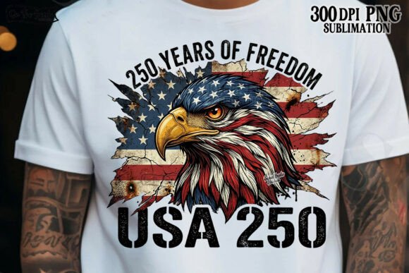 USA 250 Years Anniversary PNG Eagle Design