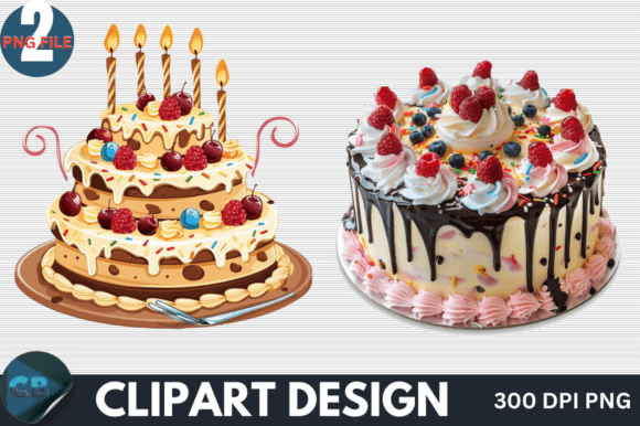Watercolor Birthday Cake Clipart PNG Guide