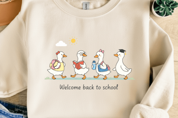 Welcome Back to School Shirt PNG: Creating Quality Apparel with Adorable Duck Designs