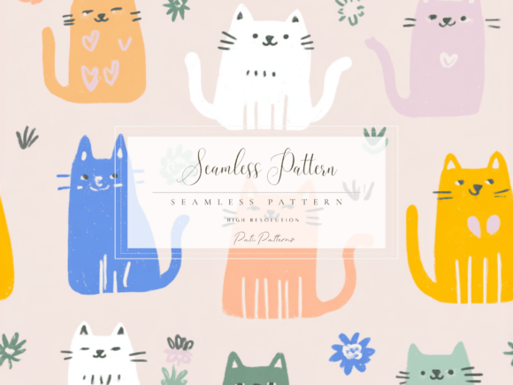 Whimsical Cats Seamless Pattern PNG for Kids Crafts: A Creative Resource Guide